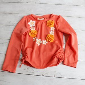 Crazy 8 Girl's Rashguard Swimsuit Top Size 2T Long Sleeves